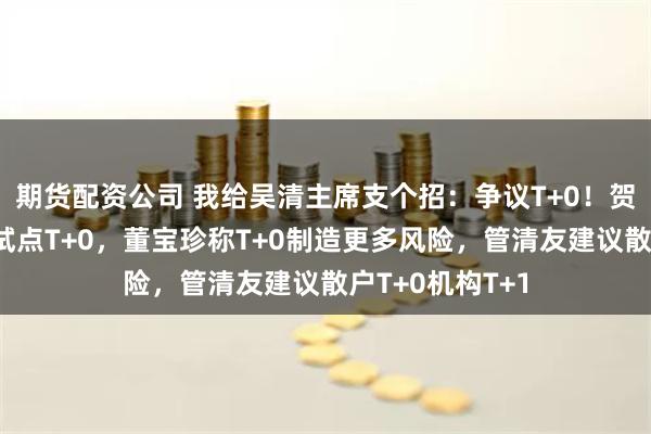 期货配资公司 我给吴清主席支个招:争议T+0!贺强建议大盘股试点T+0,董宝珍称T+0制造更多风险,管清友建议散户T+0机构T+1